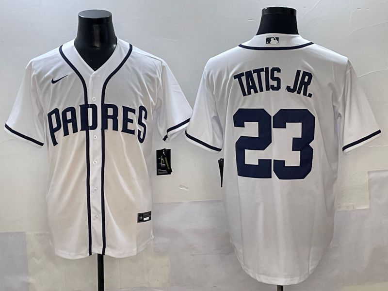 Men 2025 San Diego Padres #23 Tatis jr White Game Nike MLB Jersey style 1->cleveland indians->MLB Jersey